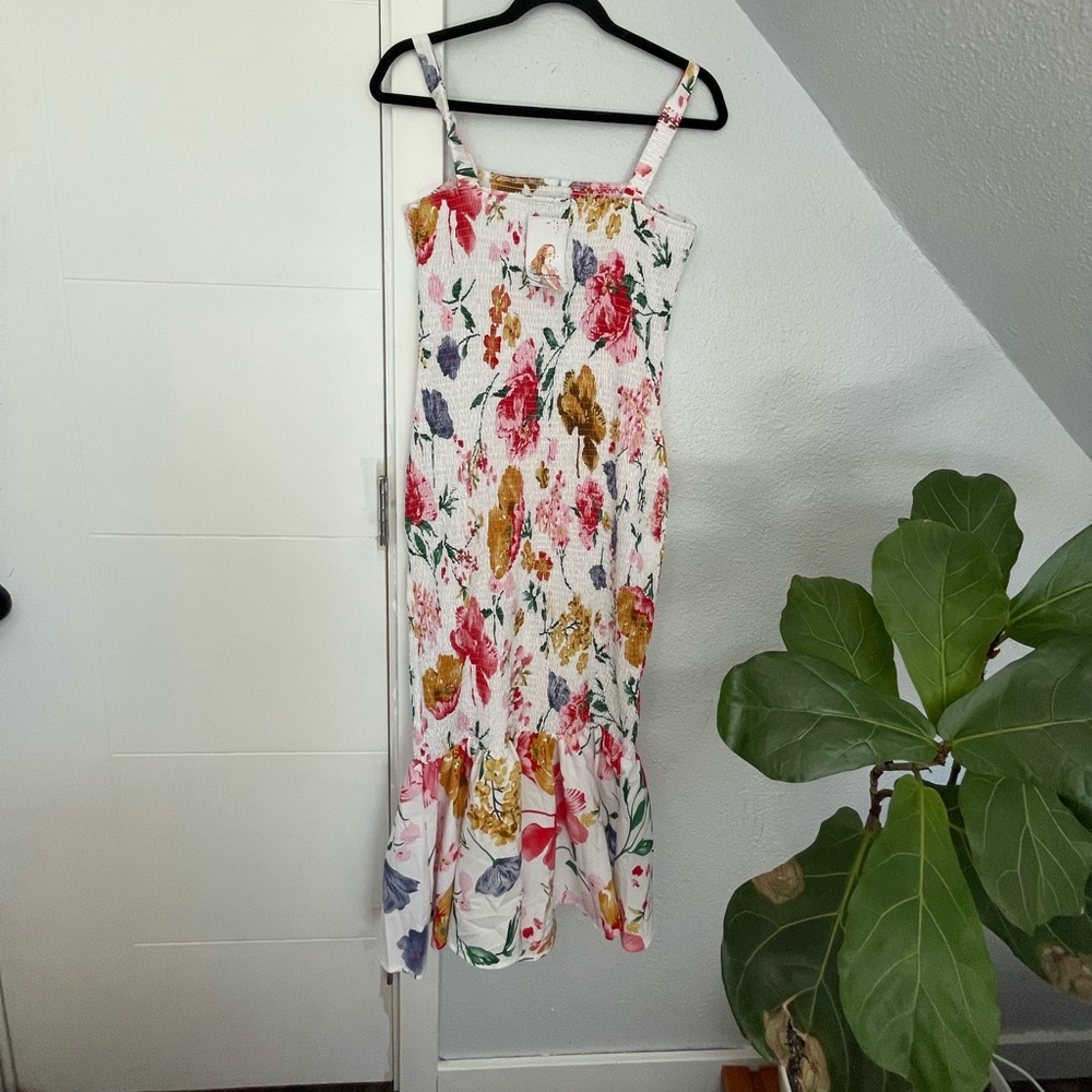 Floral bodycon midi dress